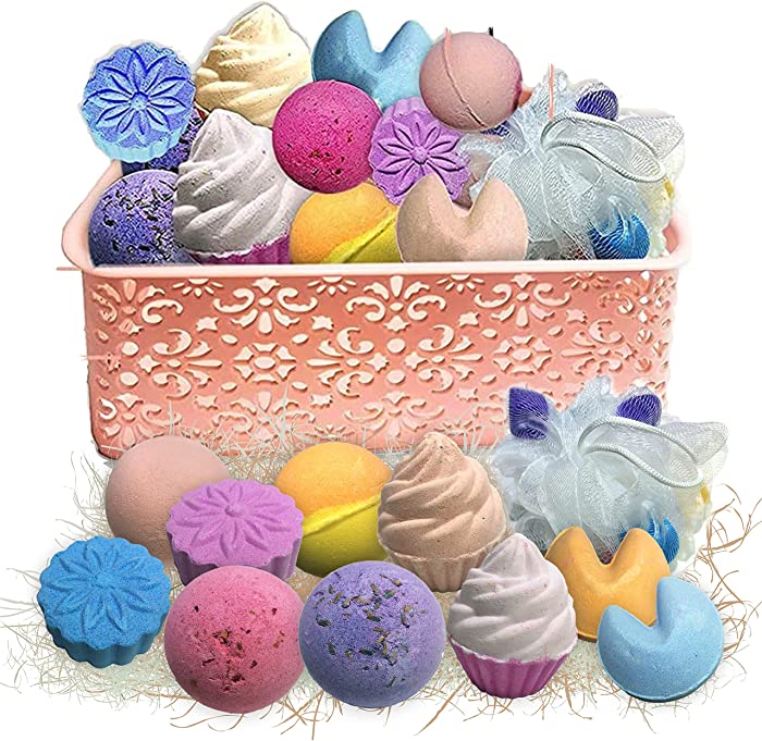 Spa Gift Basket for Women & Men! Pampering Spa Bath Gift Set. Vegan Natural Shea Butter Bath Bomb Gift Set with Shower Steamers & Bath Salt is The #1 Bath Gift Basket for Men, Women and Kids!